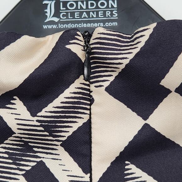 Pauw Amsterdam Cream & Black Silk Geo Print Mock Neck Mod Shift Dress Women 1 Sm - Picture 4 of 6